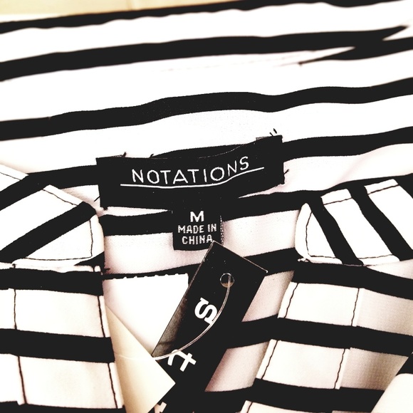 2 for $36 NWT Notations Navy & Cream Tunic - Picture 5 of 5